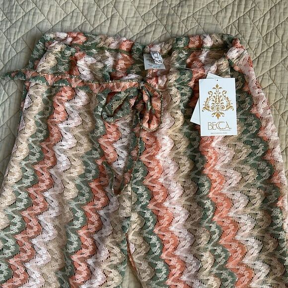 Becca Solstice Crochet Lace Wide Leg Pants in Cameo Multi, Medium , NWT - Picture 4 of 7